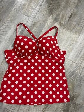 torrid Red Polka-Dot Tankini Top